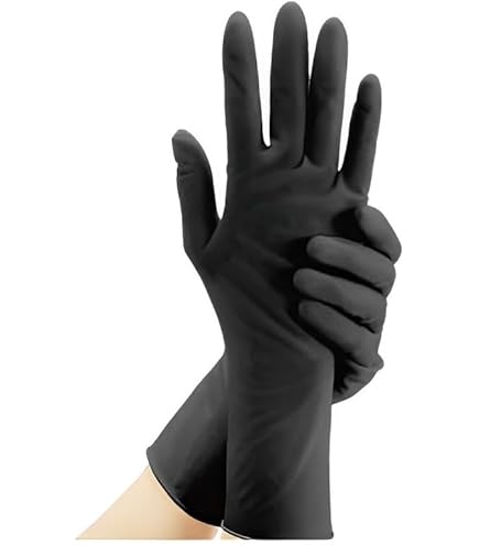 Amazon.co.jp: フェザー シルクラテックスグローブ ブラック 50枚 M